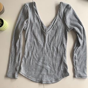 Free people intimated - grey long sleeves v neck